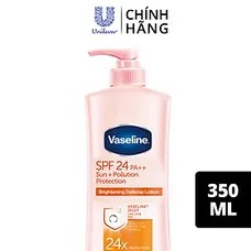 Sữa Dưỡng Thể 350Ml Vaseline Dưỡng Ẩm Sáng Da Chống Nắng Spf24Pa++ Sun + Pollution Protection Bảo Vệ