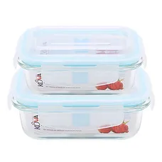 Bộ 2 Hộp Thủy Tinh Vuông KOVA (640 & 370 ml)